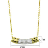 Gold+Rhodium 925 Sterling Silver Chain Pendant with AAA Grade CZ  in Clear