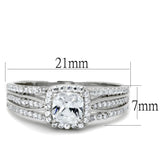 Rhodium 925 Sterling Silver Ring with AAA Grade CZ  in Clear