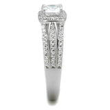 Rhodium 925 Sterling Silver Ring with AAA Grade CZ  in Clear