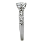 Rhodium 925 Sterling Silver Ring with AAA Grade CZ  in Clear