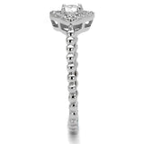Rhodium 925 Sterling Silver Ring with AAA Grade CZ  in Clear