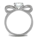 Rhodium 925 Sterling Silver Ring with AAA Grade CZ  in Clear