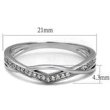 Rhodium 925 Sterling Silver Ring with AAA Grade CZ  in Clear