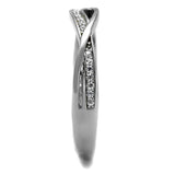 Rhodium 925 Sterling Silver Ring with AAA Grade CZ  in Clear