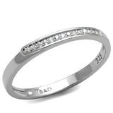 Rhodium 925 Sterling Silver Ring with AAA Grade CZ  in Clear