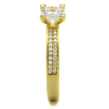 Gold 925 Sterling Silver Ring with AAA Grade CZ  in Clear