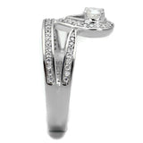 Rhodium 925 Sterling Silver Ring with AAA Grade CZ  in Clear