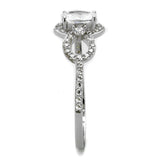 Rhodium 925 Sterling Silver Ring with AAA Grade CZ  in Clear