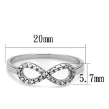 Rhodium 925 Sterling Silver Ring with AAA Grade CZ  in Clear