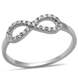 Rhodium 925 Sterling Silver Ring with AAA Grade CZ  in Clear