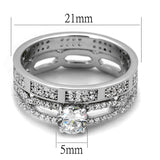 Rhodium 925 Sterling Silver Ring with AAA Grade CZ  in Clear