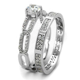 Rhodium 925 Sterling Silver Ring with AAA Grade CZ  in Clear