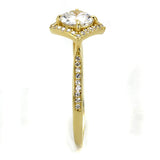 Gold 925 Sterling Silver Ring with AAA Grade CZ  in Clear