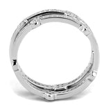 Rhodium 925 Sterling Silver Ring with AAA Grade CZ  in Clear