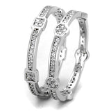Rhodium 925 Sterling Silver Ring with AAA Grade CZ  in Clear