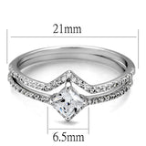 Rhodium 925 Sterling Silver Ring with AAA Grade CZ  in Clear