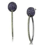 Ruthenium 925 Sterling Silver Earrings with AAA Grade CZ  in Multi Color
