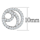 Rhodium 925 Sterling Silver Earrings with AAA Grade CZ  in Clear