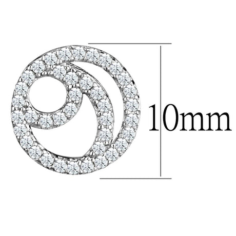 Rhodium 925 Sterling Silver Earrings with AAA Grade CZ  in Clear