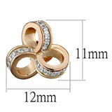 Rose Gold + Rhodium 925 Sterling Silver Earrings with AAA Grade CZ  in Clear