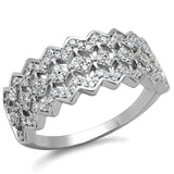 Rhodium 925 Sterling Silver Ring with AAA Grade CZ  in Clear