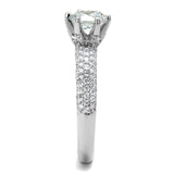 Rhodium 925 Sterling Silver Ring with AAA Grade CZ  in Clear