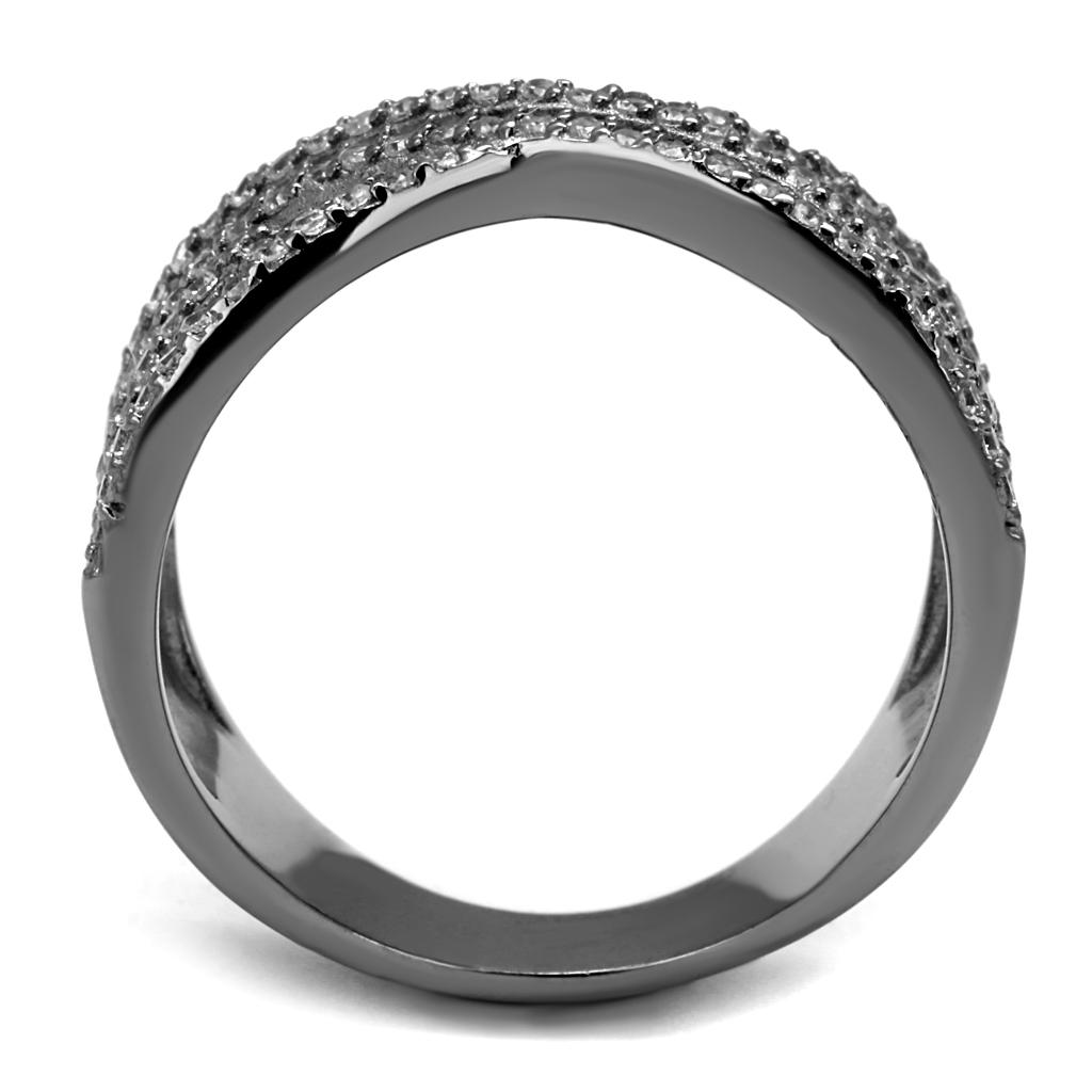 Ruthenium 925 Sterling Silver Ring with AAA Grade CZ  in Amethyst