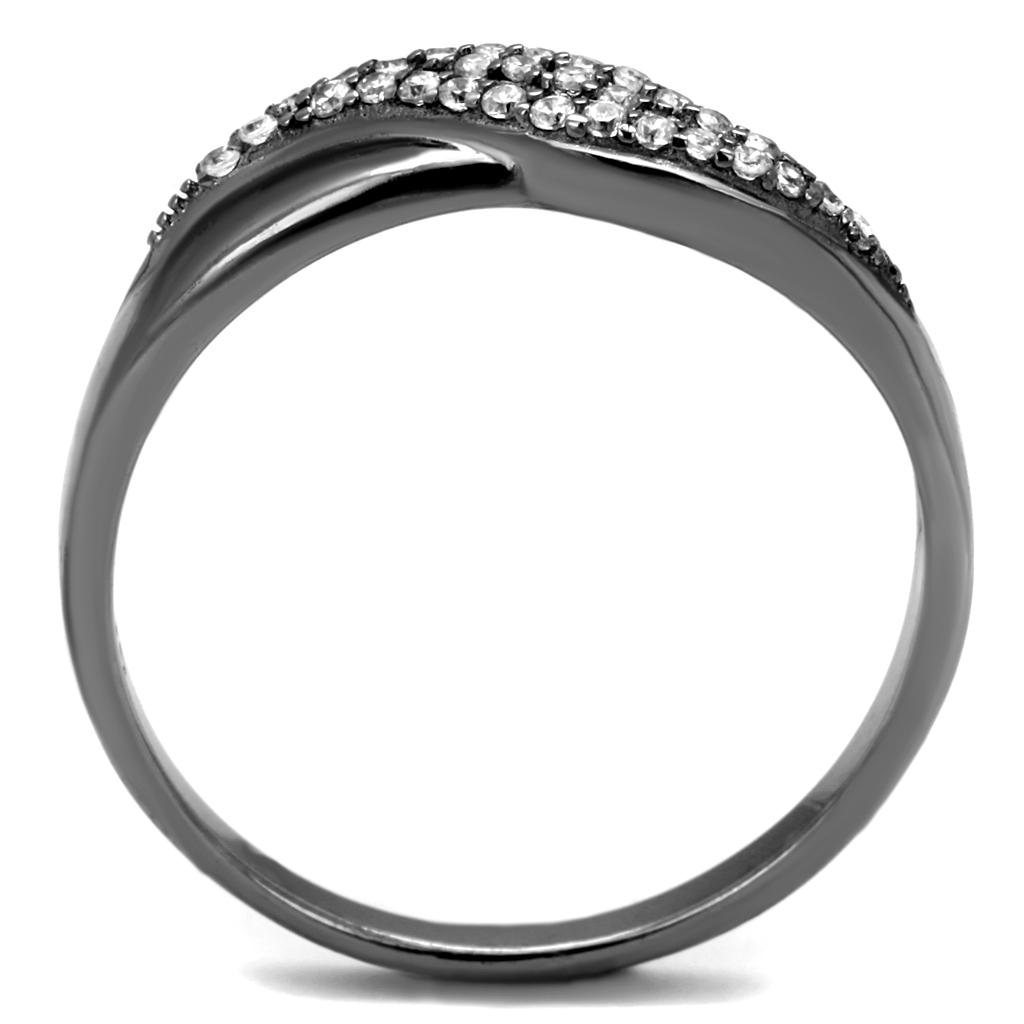 Ruthenium 925 Sterling Silver Ring with AAA Grade CZ  in Clear