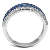 Rhodium 925 Sterling Silver Ring with Synthetic Synthetic Glass in Montana