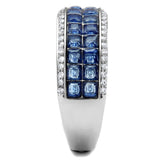 Rhodium 925 Sterling Silver Ring with Synthetic Synthetic Glass in Montana