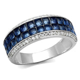 Rhodium 925 Sterling Silver Ring with Synthetic Synthetic Glass in Montana