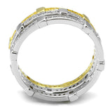 Gold+Rhodium 925 Sterling Silver Ring with AAA Grade CZ  in Clear