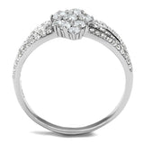 Rhodium 925 Sterling Silver Ring with AAA Grade CZ  in Clear
