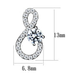 Rhodium 925 Sterling Silver Earrings with AAA Grade CZ  in Clear