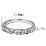 Rhodium 925 Sterling Silver Ring with AAA Grade CZ  in Clear