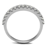 Rhodium 925 Sterling Silver Ring with AAA Grade CZ  in Clear