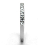 Rhodium 925 Sterling Silver Ring with AAA Grade CZ  in Clear
