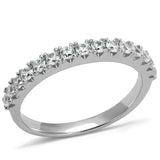 Rhodium 925 Sterling Silver Ring with AAA Grade CZ  in Clear