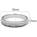 Rhodium 925 Sterling Silver Ring with AAA Grade CZ  in Clear