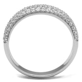 Rhodium 925 Sterling Silver Ring with AAA Grade CZ  in Clear
