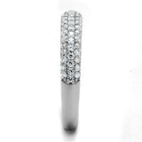 Rhodium 925 Sterling Silver Ring with AAA Grade CZ  in Clear