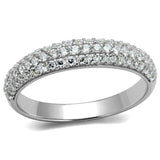 Rhodium 925 Sterling Silver Ring with AAA Grade CZ  in Clear