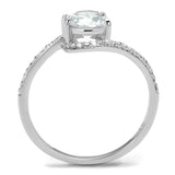 Rhodium 925 Sterling Silver Ring with AAA Grade CZ  in Clear