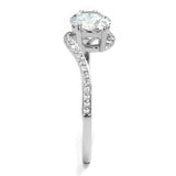 Rhodium 925 Sterling Silver Ring with AAA Grade CZ  in Clear
