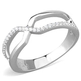 Rhodium 925 Sterling Silver Ring with AAA Grade CZ  in Clear