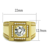 Gold 925 Sterling Silver Ring with AAA Grade CZ  in Clear