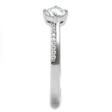 Rhodium 925 Sterling Silver Ring with AAA Grade CZ  in Clear