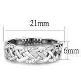 Rhodium 925 Sterling Silver Ring with AAA Grade CZ  in Clear