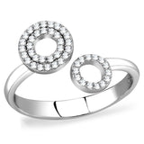 Rhodium 925 Sterling Silver Ring with AAA Grade CZ  in Clear
