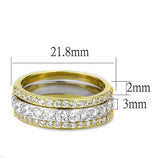Gold+Rhodium 925 Sterling Silver Ring with AAA Grade CZ  in Clear